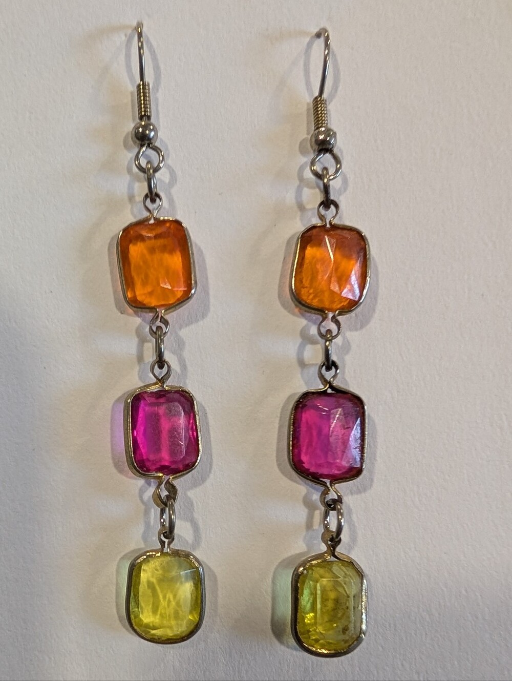 Multi-Color Dangle Gemstone Earrings